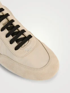 Collapse Re-Nylon And Suede Sneakers