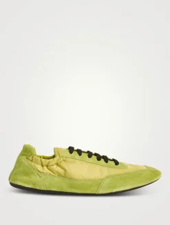 Collapse Re-Nylon And Suede Sneakers