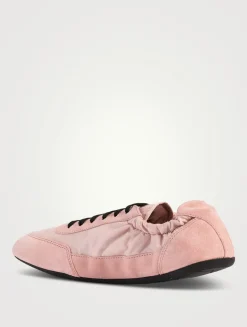 Collapse Re-Nylon And Suede Sneakers