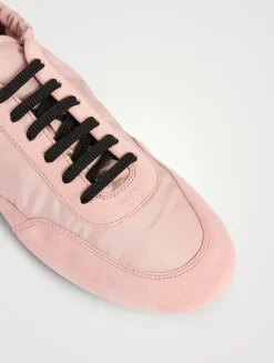 Collapse Re-Nylon And Suede Sneakers