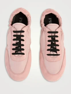 Collapse Re-Nylon And Suede Sneakers