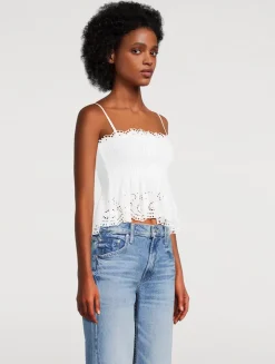 Condie Smocked Eyelet Top
