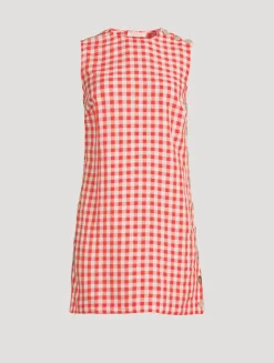 Coralie Shift Dress In Gingham Print