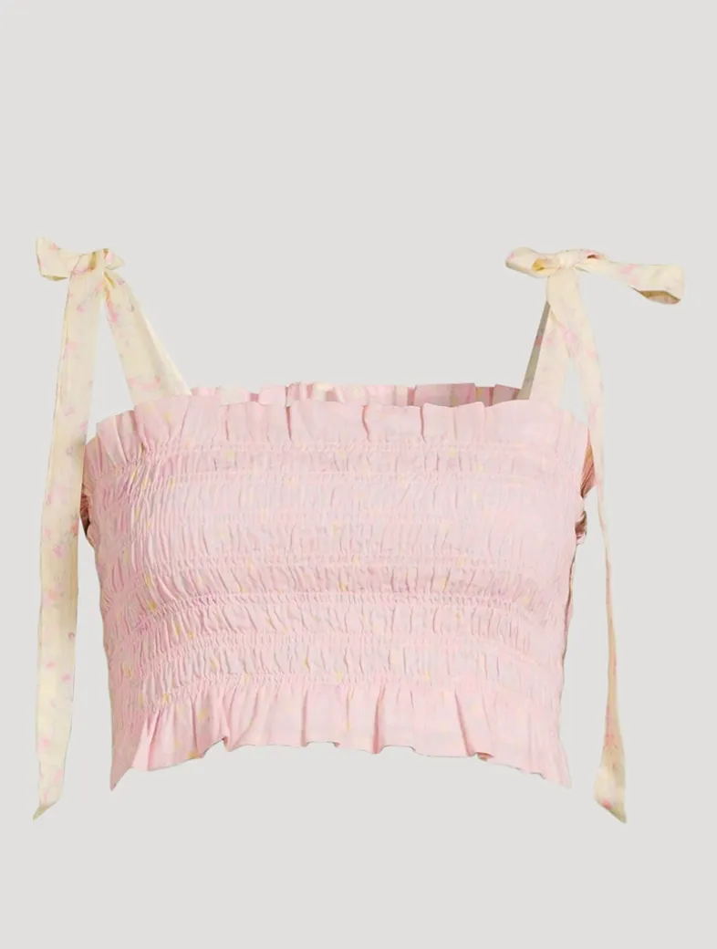 Corbin Smocked Top In Floral Print