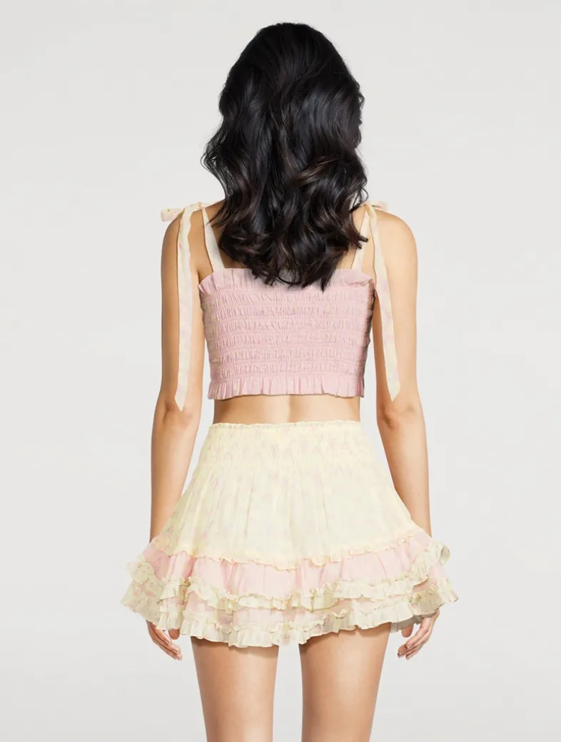 Corbin Smocked Top In Floral Print