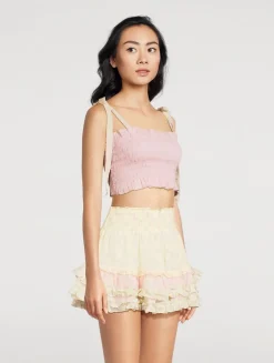 Corbin Smocked Top In Floral Print