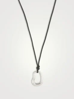 Cord Oval Pendant Necklace