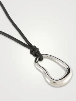 Cord Oval Pendant Necklace