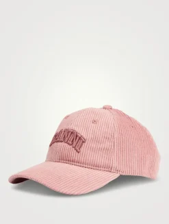 Corduroy Baseball Cap With Logo