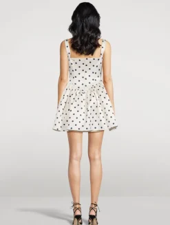 Corset Mini Dress In Polka Dot Print