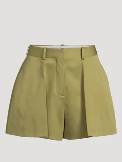 Cotton And Silk Trapeze Shorts