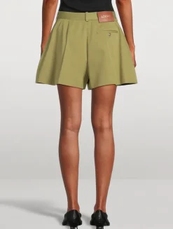 Cotton And Silk Trapeze Shorts