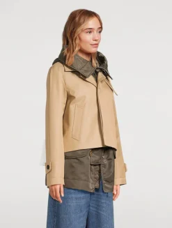 Cotton Gabardine And Nylon Twill Jacket