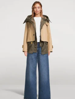 Cotton Gabardine And Nylon Twill Jacket