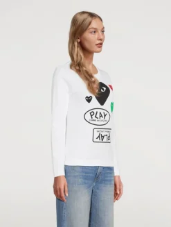 Cotton Heart Long-Sleeve T-Shirt With Logo Graphics