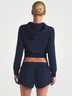 Cotton Jersey Zip-Up Hoodie