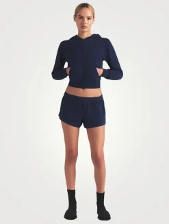 Cotton Jersey Zip-Up Hoodie