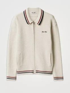 Cotton Knit Zipper Cardigan