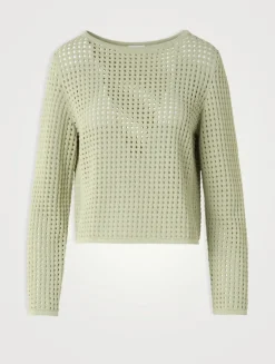 Cotton Mesh Sweater