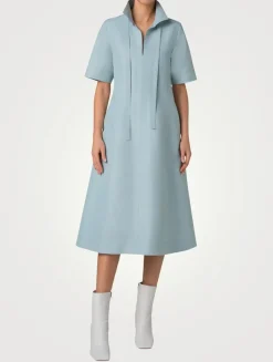 Cotton Poplin Midi Dress