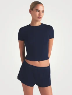 Cotton Rib Loose Shorts