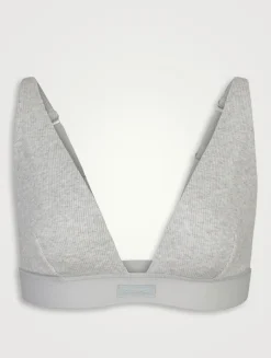 Cotton Rib Plunge Bralette