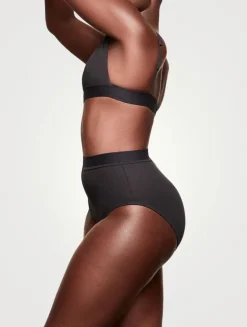 Cotton Rib Plunge Bralette