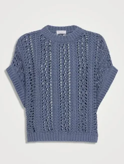 Cotton Ribbed Net Sweater