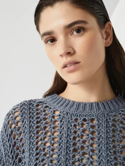 Cotton Ribbed Net Sweater