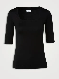 Cotton Stretch Squareneck Top
