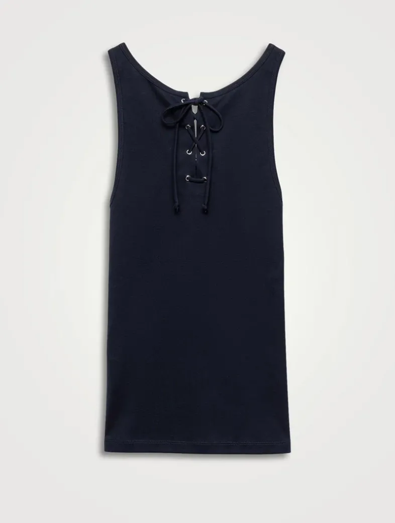 Cotton Tank Top With Laces