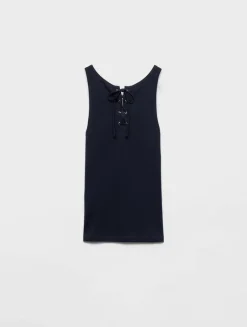 Cotton Tank Top With Laces