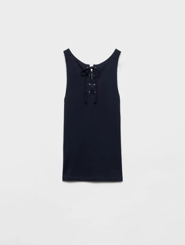 Cotton Tank Top With Laces