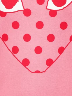 Cotton T-Shirt With Big Polka Dot Heart