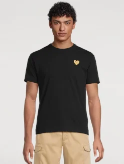 Cotton T-Shirt With Gold Heart
