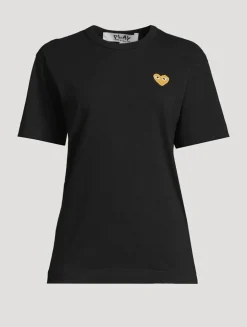 Cotton T-Shirt With Gold Heart