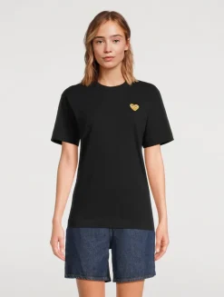Cotton T-Shirt With Gold Heart