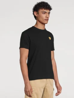 Cotton T-Shirt With Gold Heart