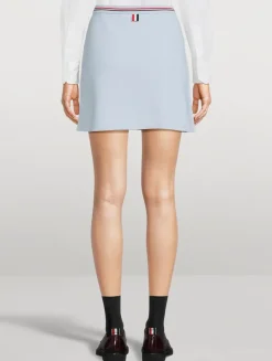 Cotton Waffle Wrap Mini Skirt