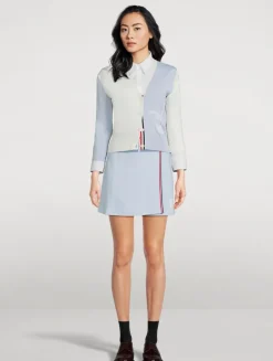 Cotton Waffle Wrap Mini Skirt