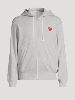 Cotton Zip Hoodie With Heart