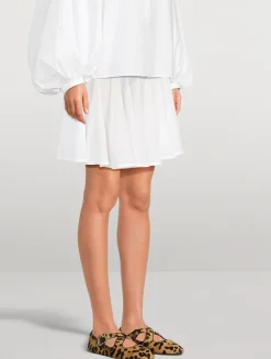 Criss Cross Calf Hair Ballet Flats In Leopard Print