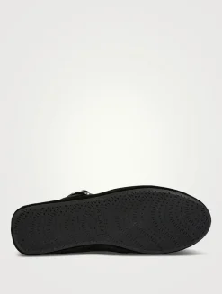 Criss Cross Velvet Ballet Flats