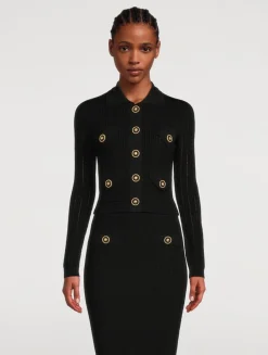 Cropped Polo Cardigan