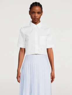 Cropped Poplin Shirt