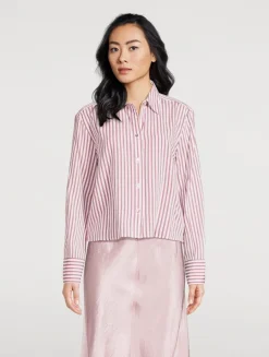 Cropped Shirt In Till Stripe Print