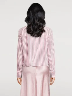 Cropped Shirt In Till Stripe Print