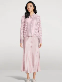 Cropped Shirt In Till Stripe Print