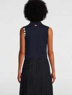 Cropped Sleeveless Cardigan