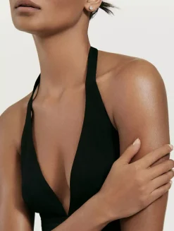 Crossover Infinity Stud Earrings In Sterling Silver With Diamonds